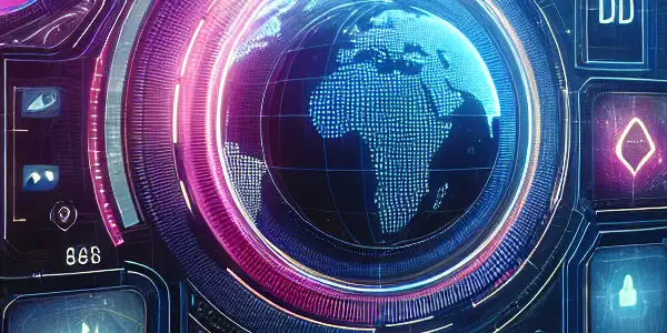 A futuristic digital platform showcasing vibrant video thumbnails, symbolizing global access to high-definition adult content.